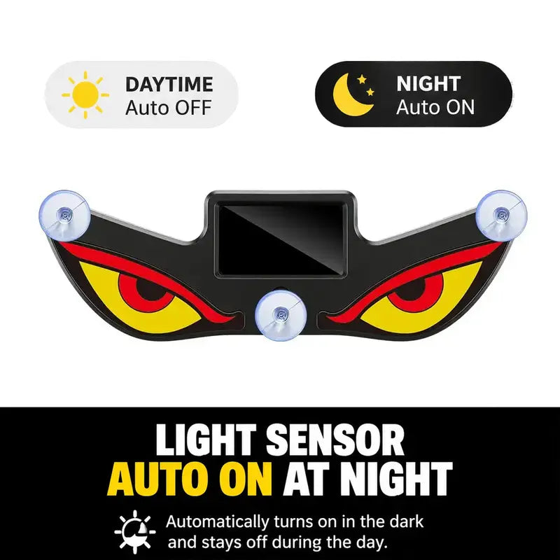 Dynamic LED Car Rear Window Display – Vampire Devil Eye Emoji Panel