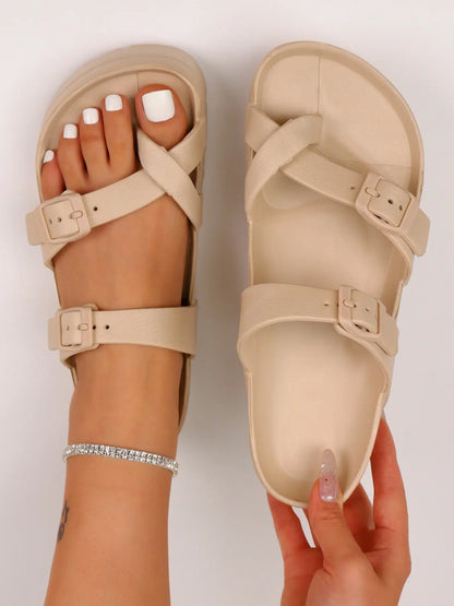 Women's EVA Slides – Open Toe, Chunky Sole, Slip-On