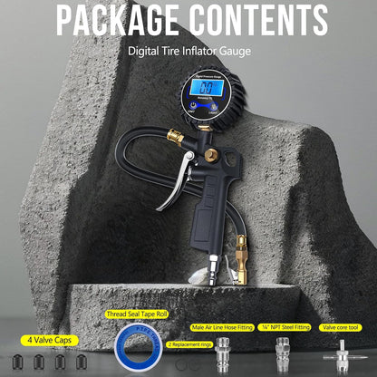 LAST DAY 49% OFF - High Precision Digital Tire Inflator Pressure Gauge | 3-in-1 Inflate Deflate Check Tire Tool