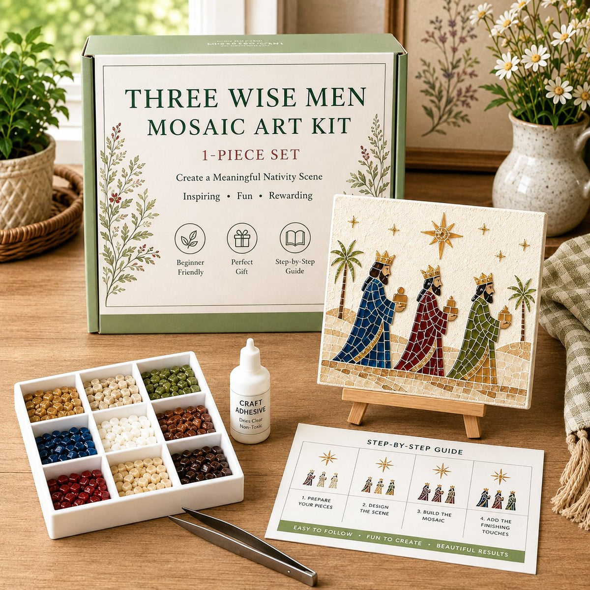 LAST DAY 49% OFF - Nativity Sea Glass Art Kit – Beginner-Friendly