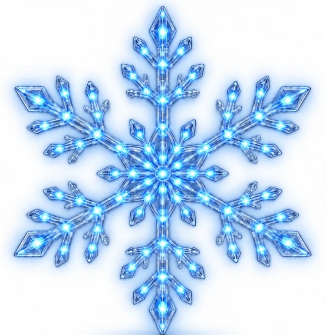 LED Snowflake Wall Lights | 3D Christmas Snowflake Décor with Blue & White Glow, Remote Control & Magical Indoor Holiday Atmosphere