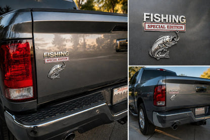 Fishing Special Edition Premium 3D Metal Vehicle Emblem Badge