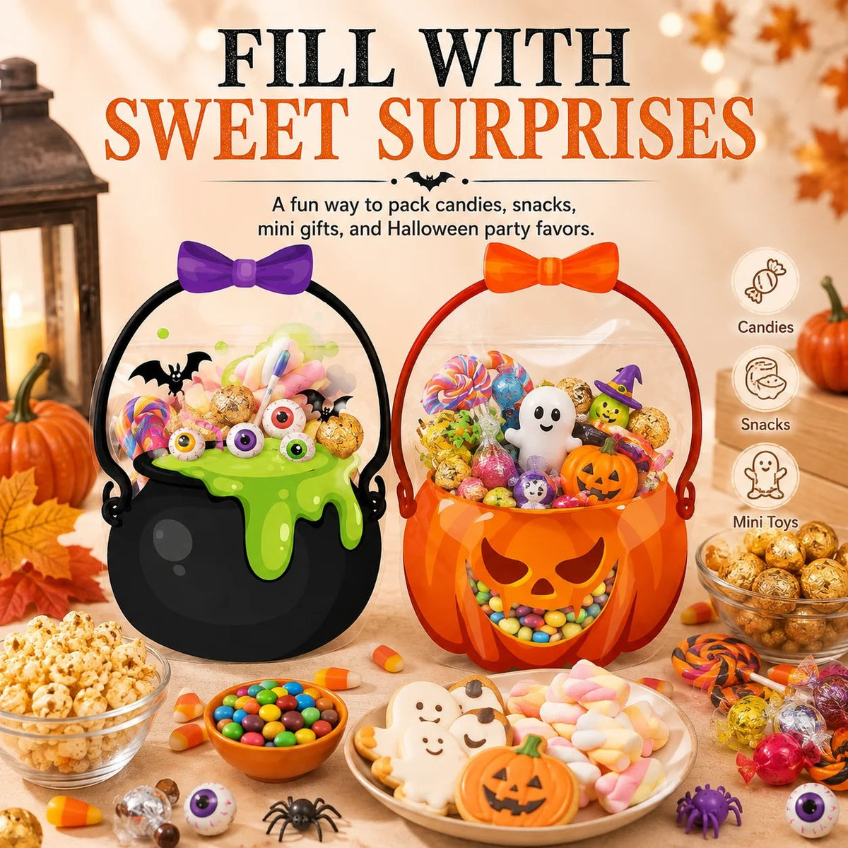 Last Day 50% OFF - Halloween Plastic Goodie Bags