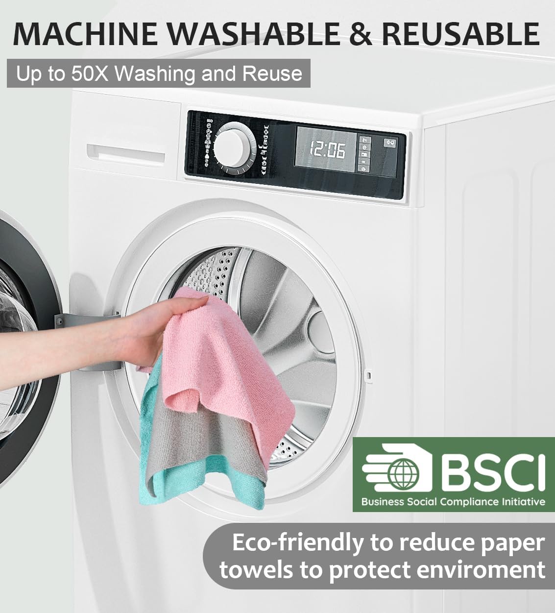 Reusable Microfiber Paper Towels Roll