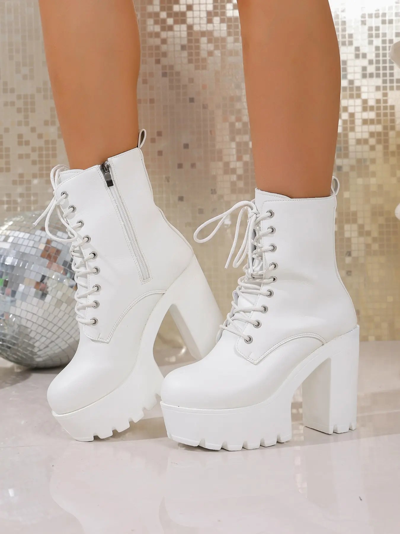 Women's Boots – Platform, Chunky Sole, Lace-Up