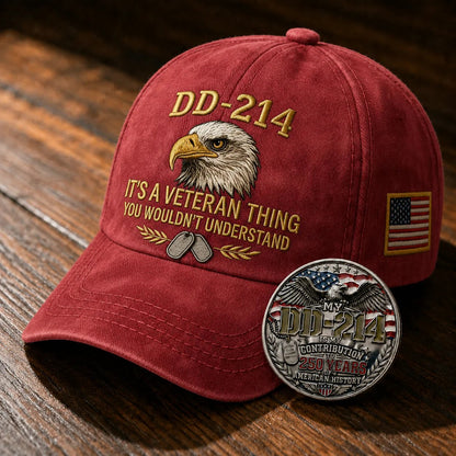 DD-214 Veteran 3D Embroidered Cap - “IT'S A VETERAN THING YOU WOULDN'T UNDERSTAND”