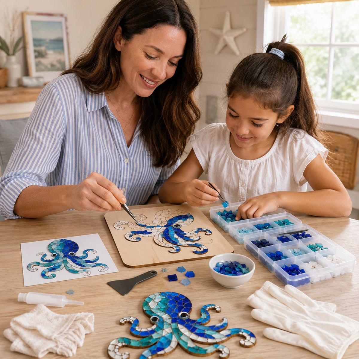 LAST DAY 59% OFF – Octopus Mosaic Kit | Beginner-Friendly DIY Glass Craft with Step-by-Step Instructions