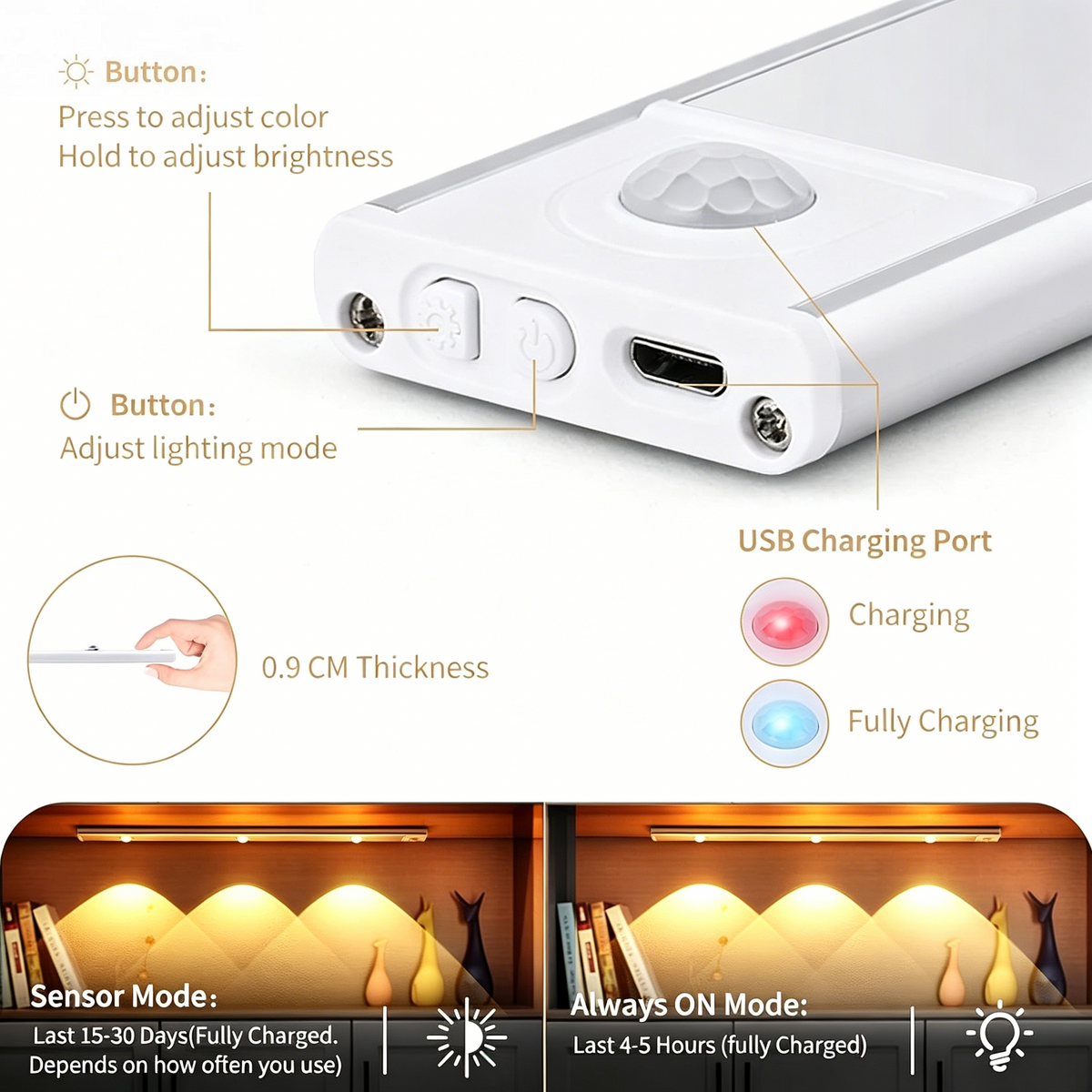 LED Closet Light Motion Activated Under Cabinet Lights