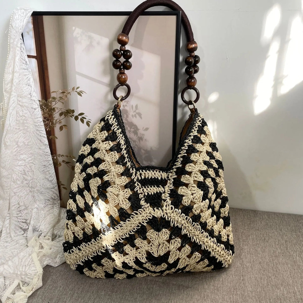 Vintage Handwoven Tote Purse