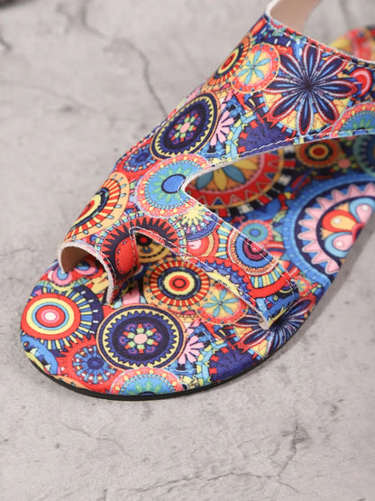 Women's Boho Floral Slides – Open Toe