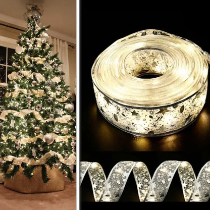 Christmas Ribbon Lights — Festive & Sparkling Holiday Decoration