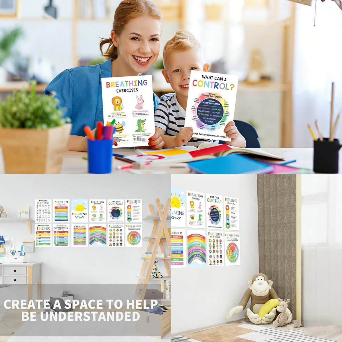 Calming Corner Posters&Feelings Wheel Chart