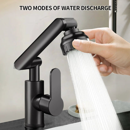 Adjustable and Flexible Kitchen Faucet with 360° Swivel Arm and Dual Water Spray Modes