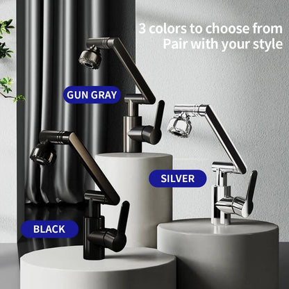 Adjustable and Flexible Kitchen Faucet with 360° Swivel Arm and Dual Water Spray Modes