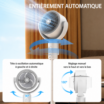 Adjustable Height Stand Fan with Remote Control & Timer