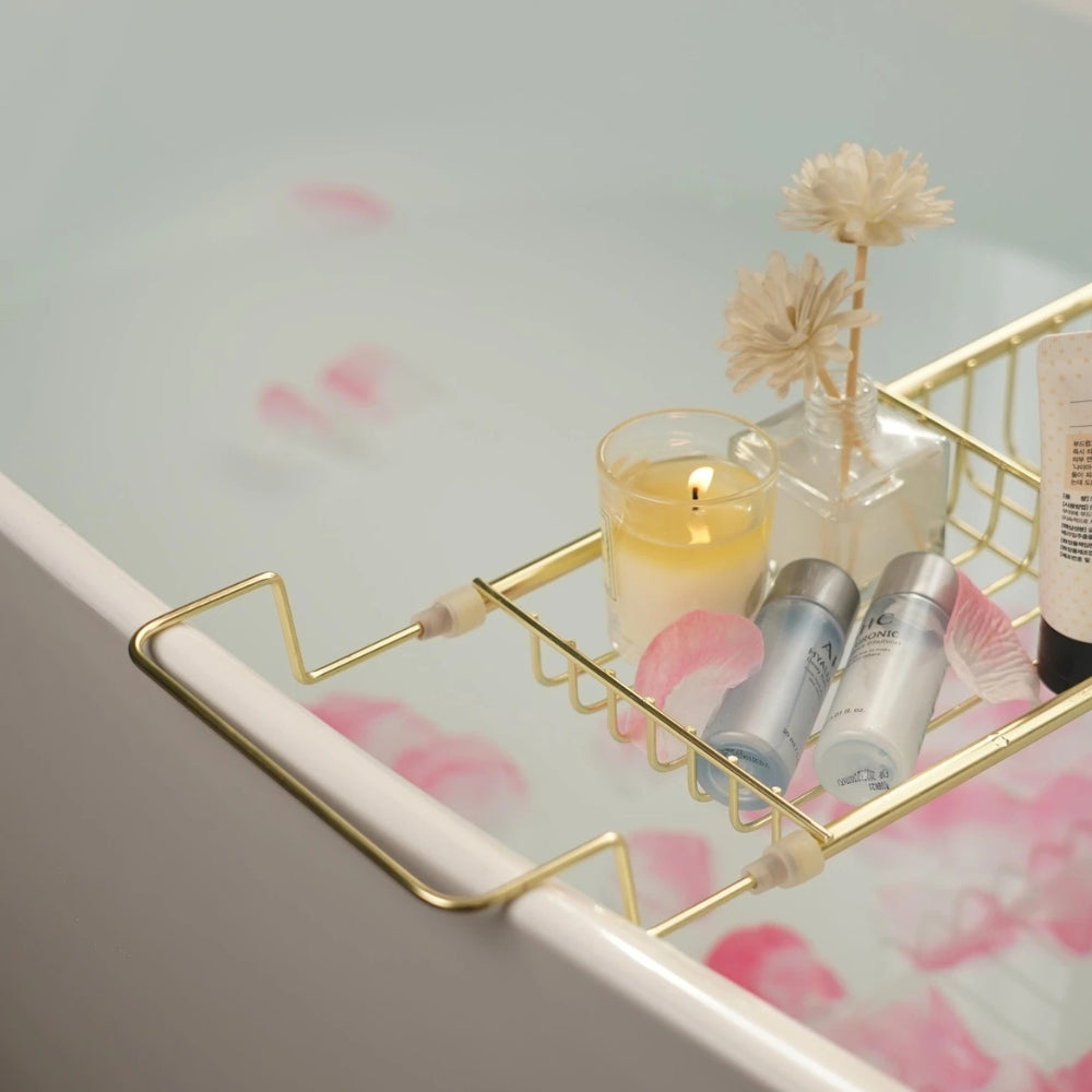 Adjustable Bathtub Caddy Stainless Steel