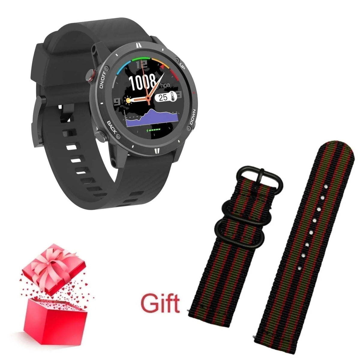 Adults' Outdoor GPS Sports Smartwatch with Heart Rate Monitor & Altimeter