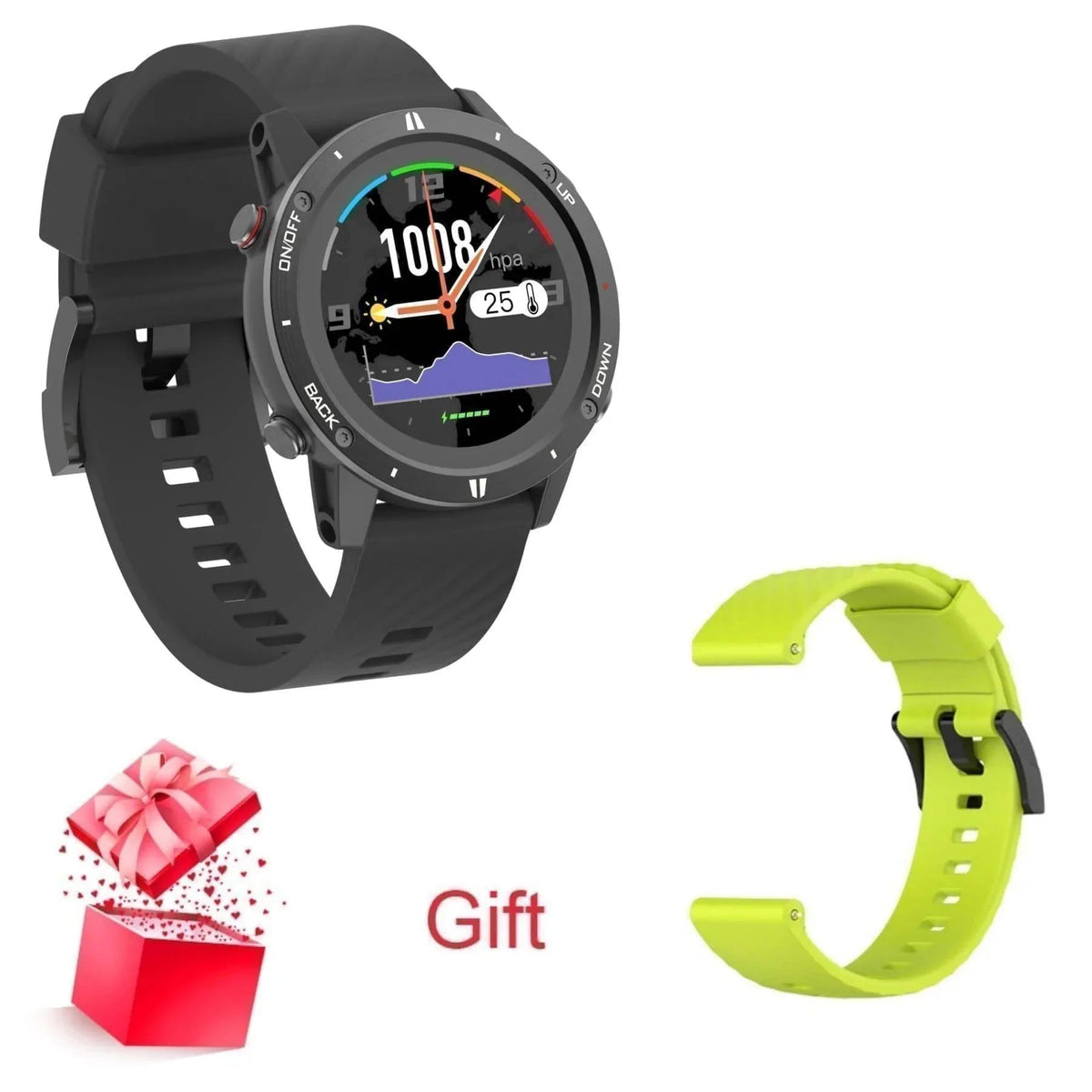 Adults' Outdoor GPS Sports Smartwatch with Heart Rate Monitor & Altimeter