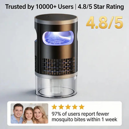 50K+ Sold Indoor Light & Suction Bug Trap Non-Zapper Catcher for Mosquitoes and Flying Insects