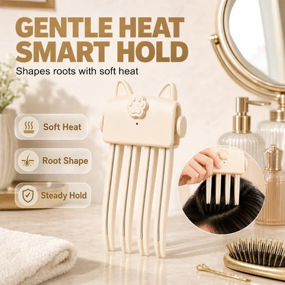 Last Day 49% OFF Wireless Heated Volumizing Root Lift Clip, Portable Travel Hair Styling Tool for Flat Fine Hair