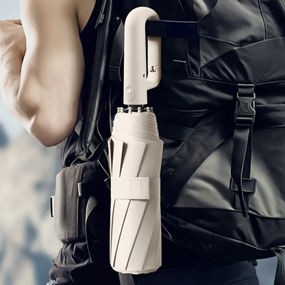 Automatic Folding Windproof Umbrella with Clip Handle