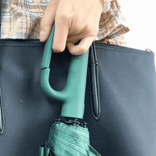 Automatic Folding Windproof Umbrella with Clip Handle