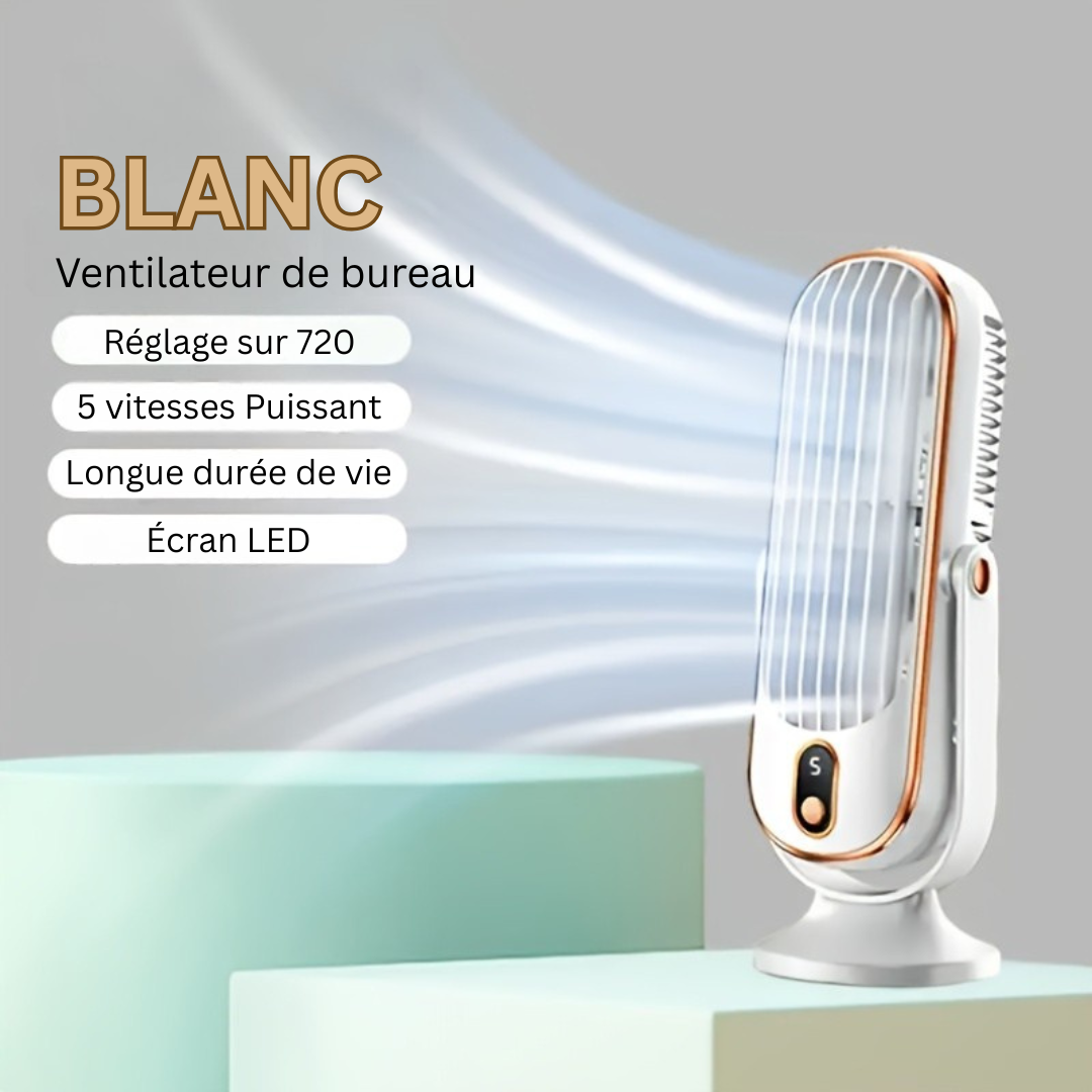 AeroLux Elite Personal Fan | Dual Motor, USB Rechargeable, Quiet & 720°