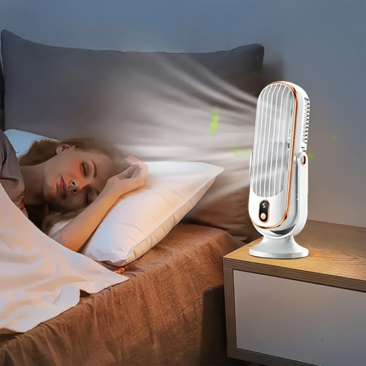 AeroLux Elite Personal Fan | Dual Motor, USB Rechargeable, Quiet & 720°