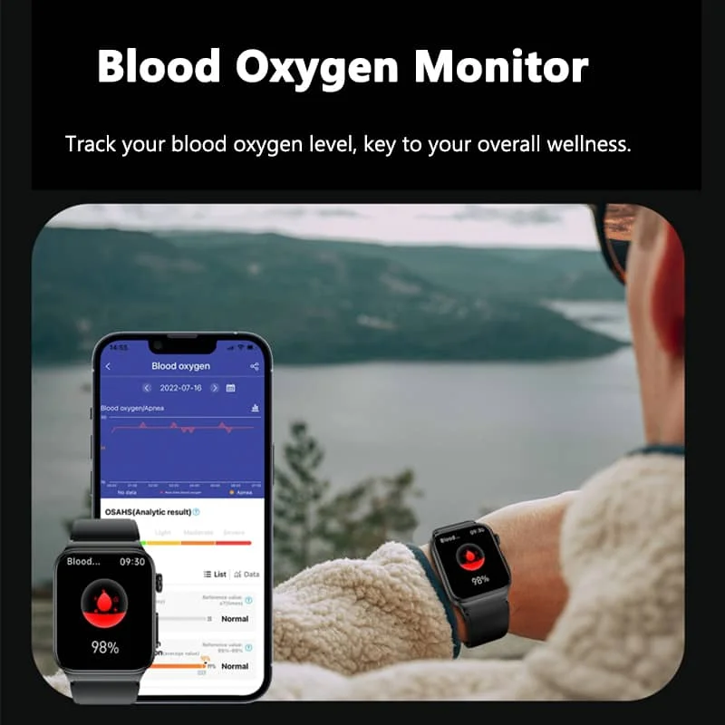 AeroPulse Smartwatch With ECG And Glucose Tracker 1.83 Inch HD Screen