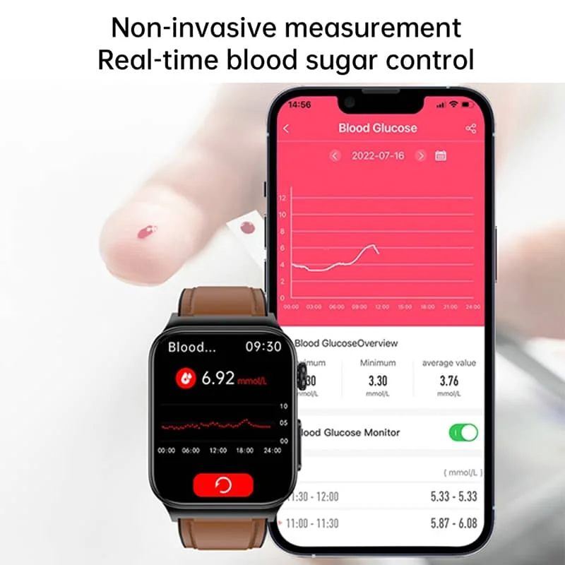 AeroPulse Smartwatch With ECG And Glucose Tracker 1.83 Inch HD Screen