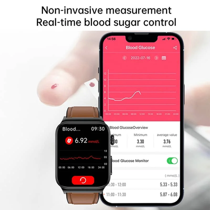 AeroPulse Smartwatch With ECG And Glucose Tracker 1.83 Inch HD Screen