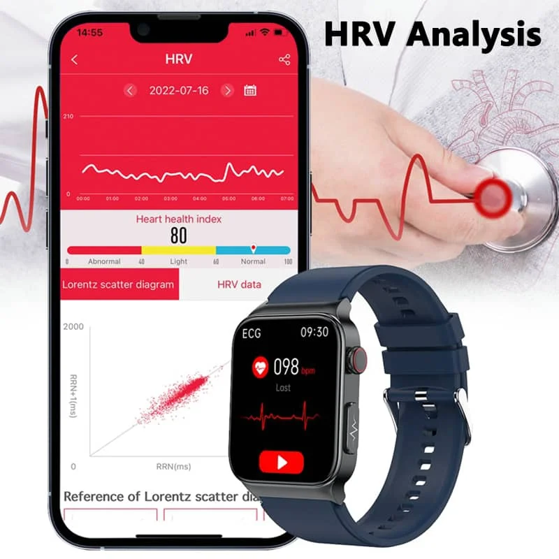 AeroPulse Smartwatch With ECG And Glucose Tracker 1.83 Inch HD Screen