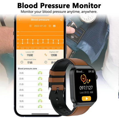 AeroPulse Smartwatch With ECG And Glucose Tracker 1.83 Inch HD Screen