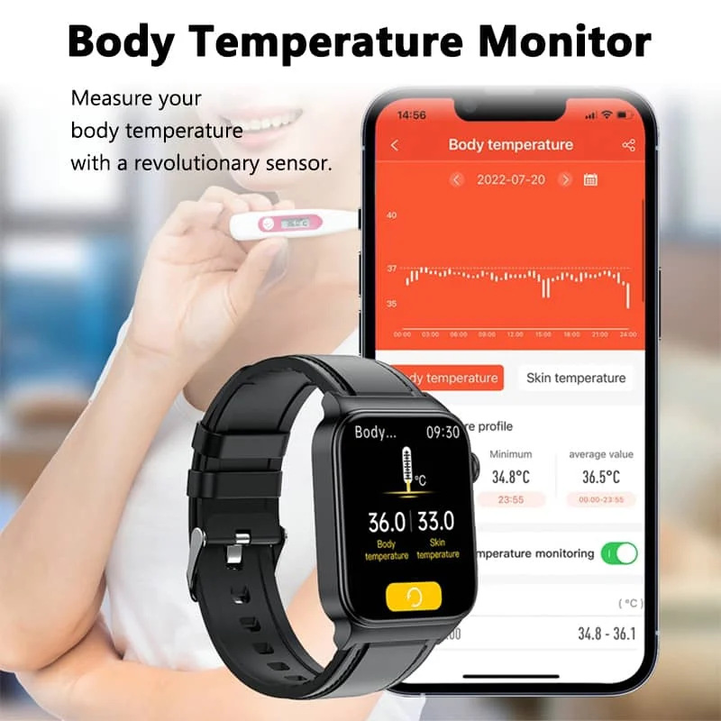 AeroPulse Smartwatch With ECG And Glucose Tracker 1.83 Inch HD Screen