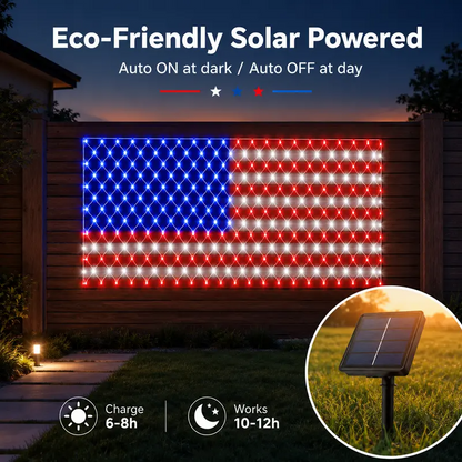 Solar American Flag Lights Outdoor American Flag Net Lights