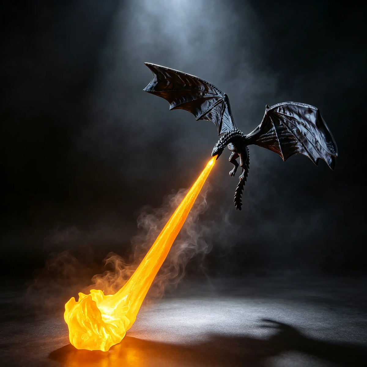 Dragon Flame Book Nook with Light | 3D Printed Mystical Dragon Bookshelf Decor