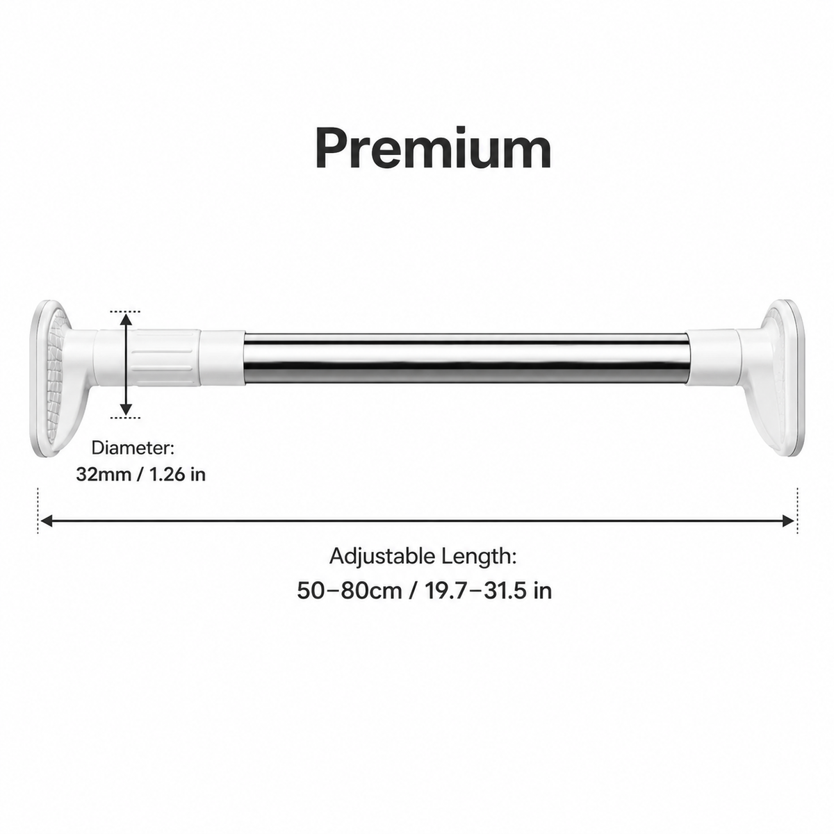 Upgraded Drill-Free Telescopic Tension Rod – Strong Hold, No Wall Damage