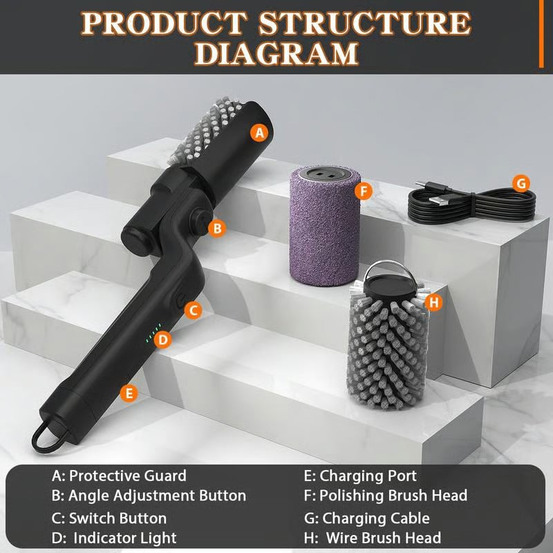 Electric BBQ Grill Brush : Motorized Power Scrubber for Effortless Cleaning