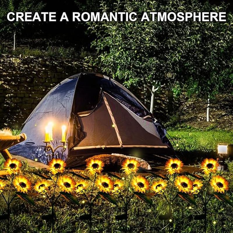 Solar LED Sunflower Garden Lights, Realistic Night Glow for Yard, Lawn, Patio and Porch Decoration, Waterproof IP65