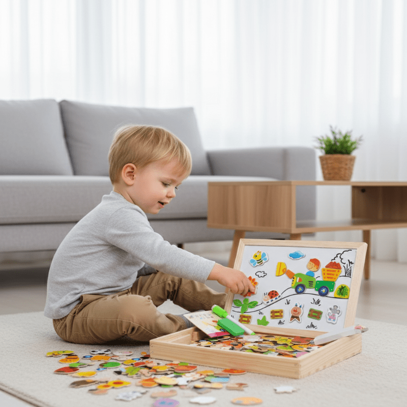 ARTIBLOX – 2-in-1 Wooden Kids' Drawing & Activity Board