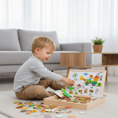ARTIBLOX – 2-in-1 Wooden Kids' Drawing & Activity Board