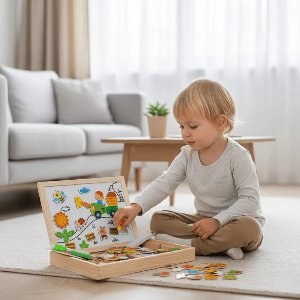 ARTIBLOX – 2-in-1 Wooden Kids' Drawing & Activity Board