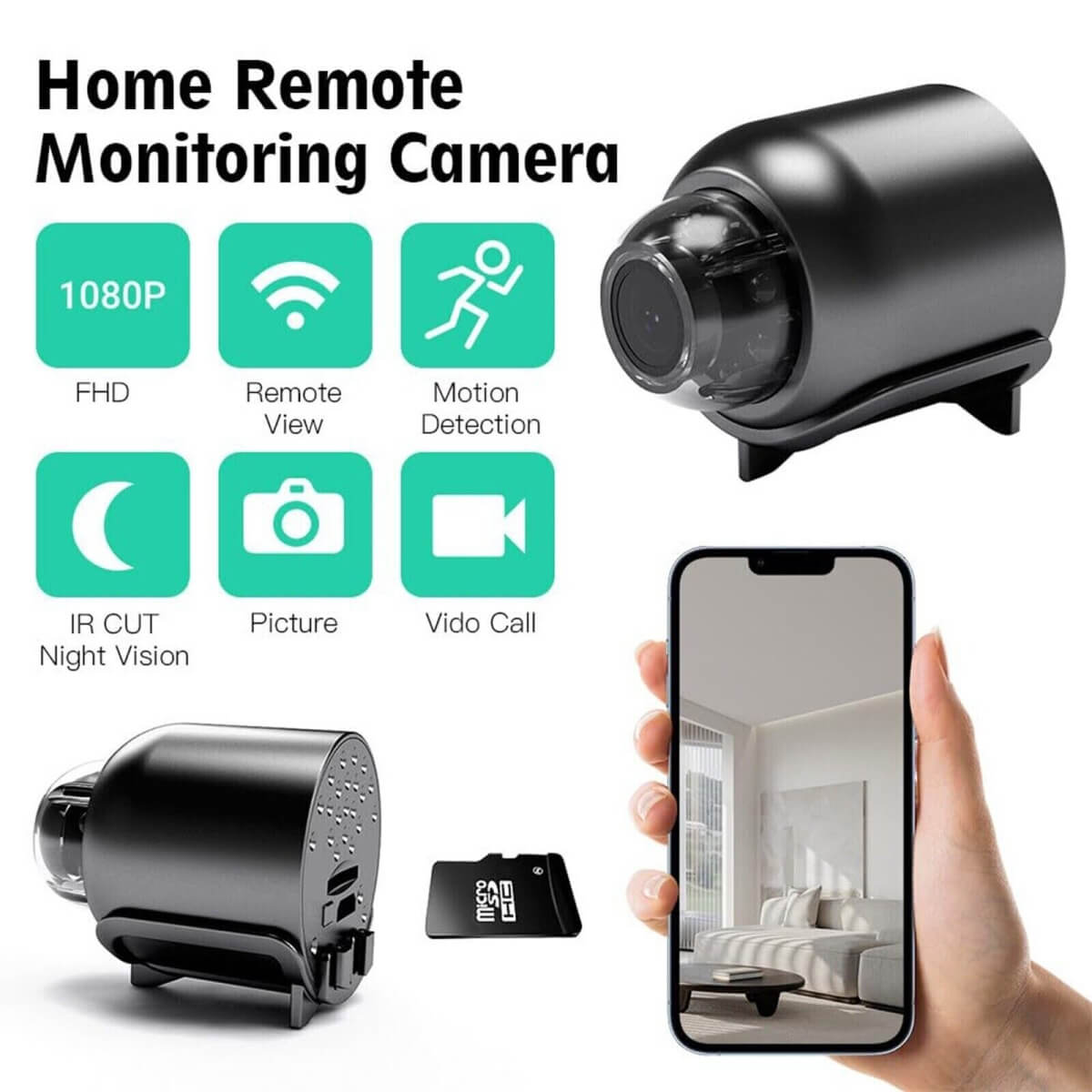 AstraGuard Mini Waterproof Cam Night Vision 1080P IP WiFi