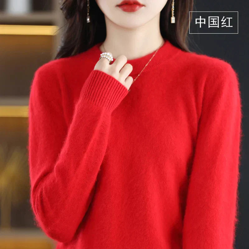 Women's Round Neck 100% Cashmere Knitwear