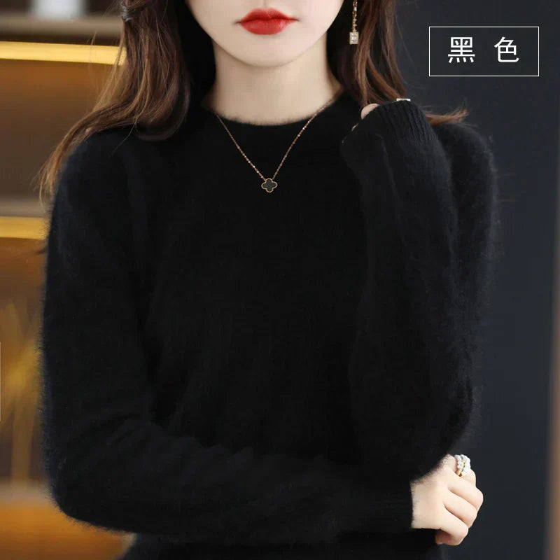 Women's Round Neck 100% Cashmere Knitwear