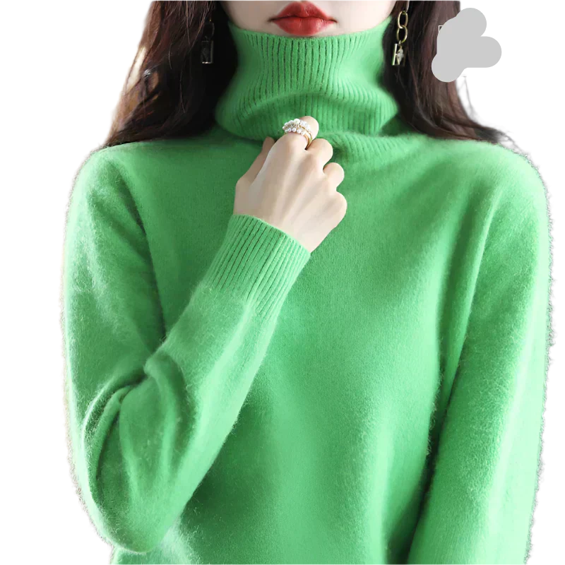 AuroraWeave Women's Cashmere Turtleneck Sweater - Autumn Knit