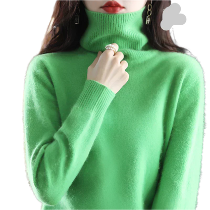 AuroraWeave Women's Cashmere Turtleneck Sweater - Autumn Knit
