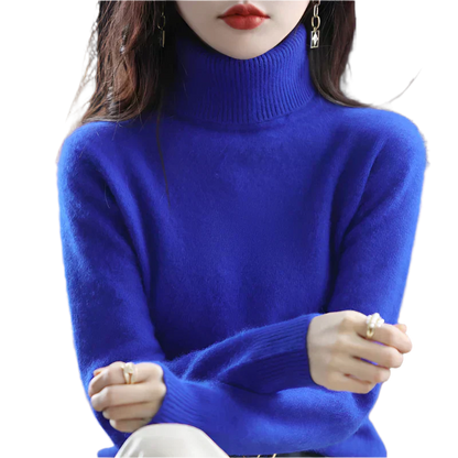AuroraWeave Women's Cashmere Turtleneck Sweater - Autumn Knit