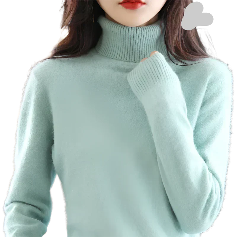 AuroraWeave Women's Cashmere Turtleneck Sweater - Autumn Knit