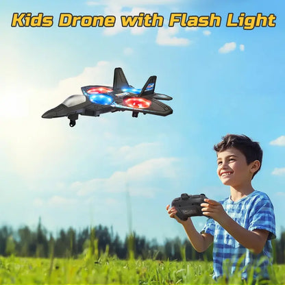 2.4G Remote Control Stunt Fighter Plane, Beginner Friendly RC Drone Aircraft With Headless Mode